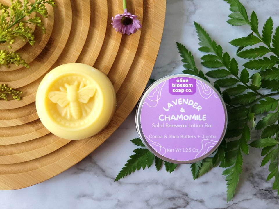 Lavender & Chamomile Essential Oil Solid Lotion Bar