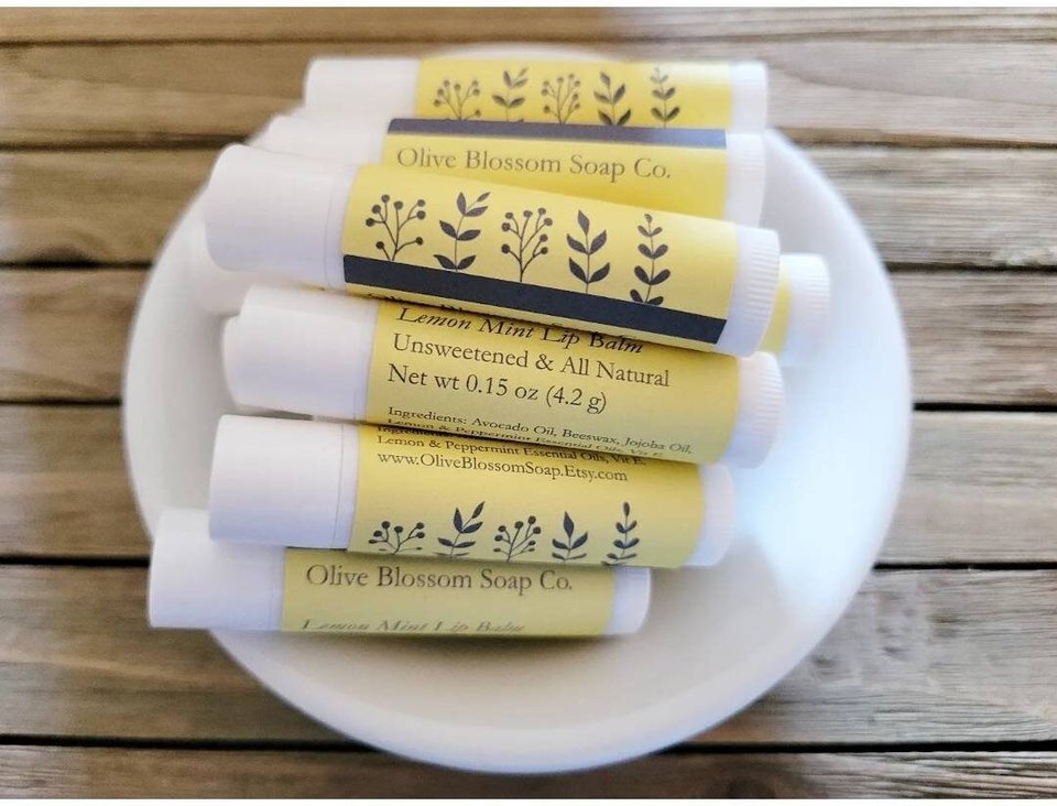 Set of 3 All Natural Lip Balms Made With Essential Oils